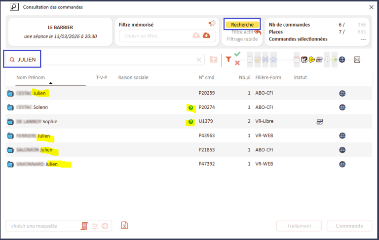 Sirius Liste Commandes Zephyr Recherche