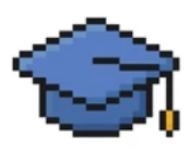 icone chapeau etudiant pixelart